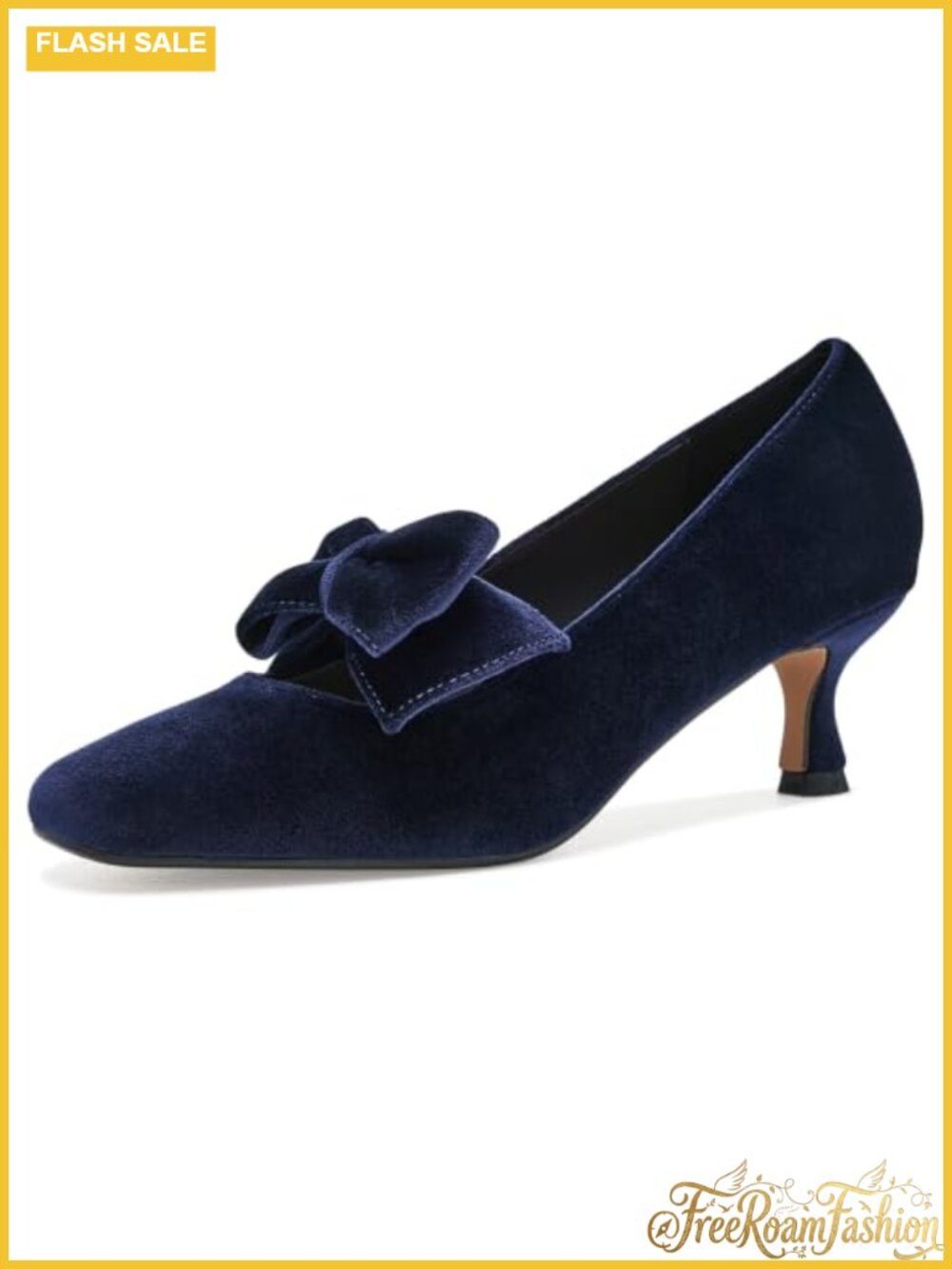 Kitten Heel Sandals Velvet Pull-On Dress Shoes